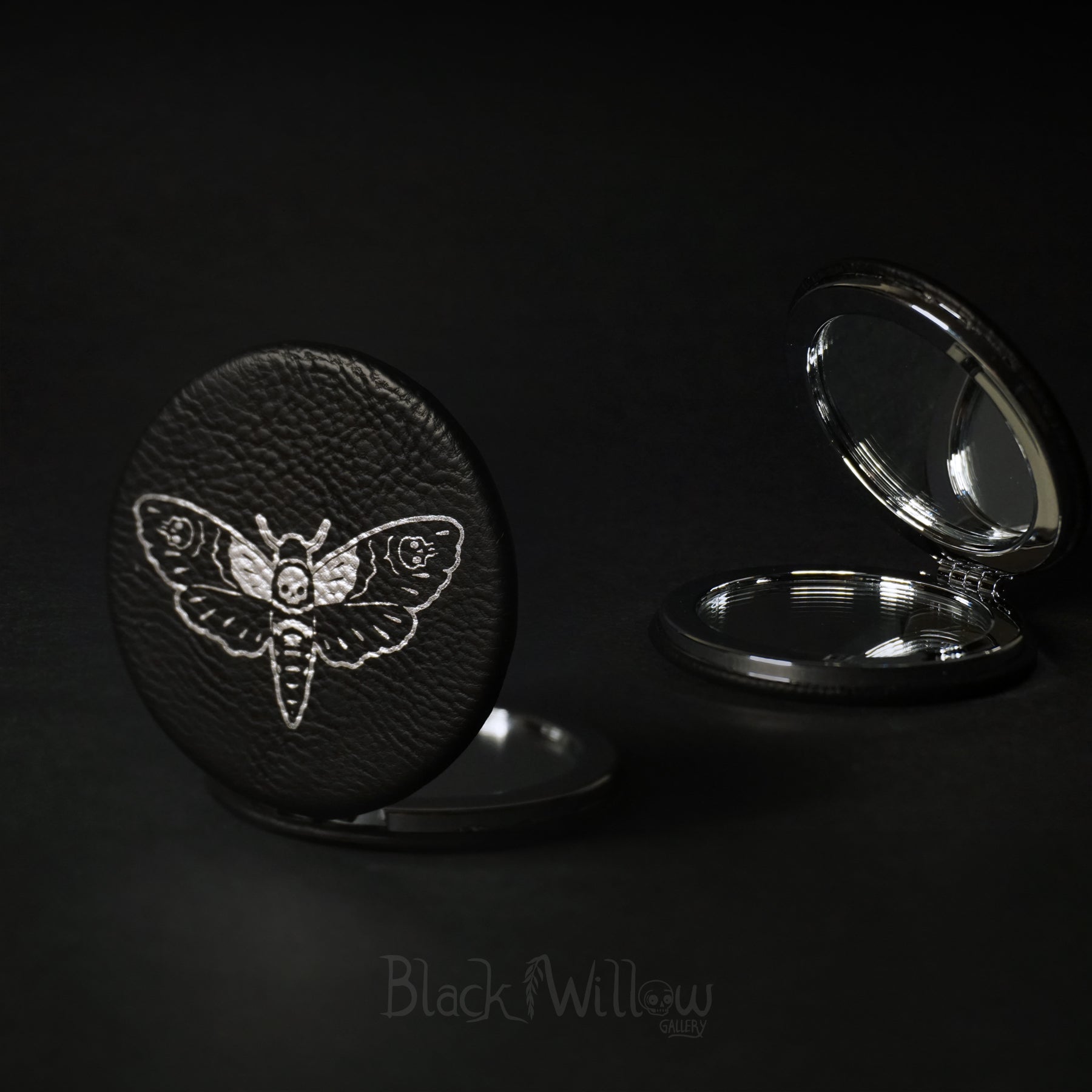 Pocket Mirror with Death moth illustration
