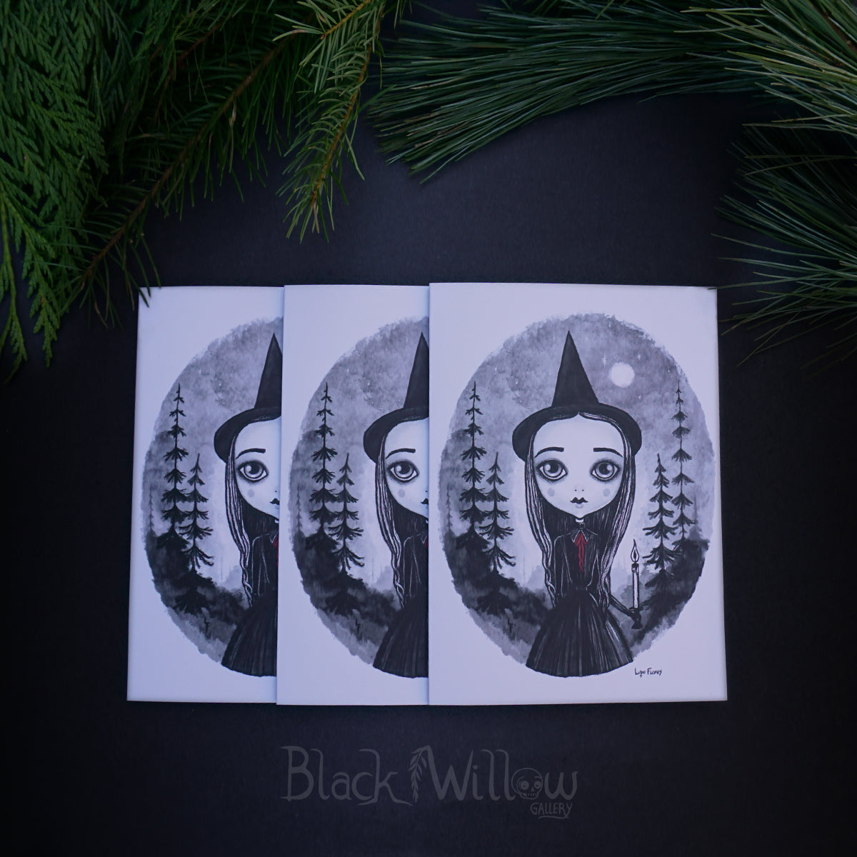 The Witch's Winter Light Greeting Card