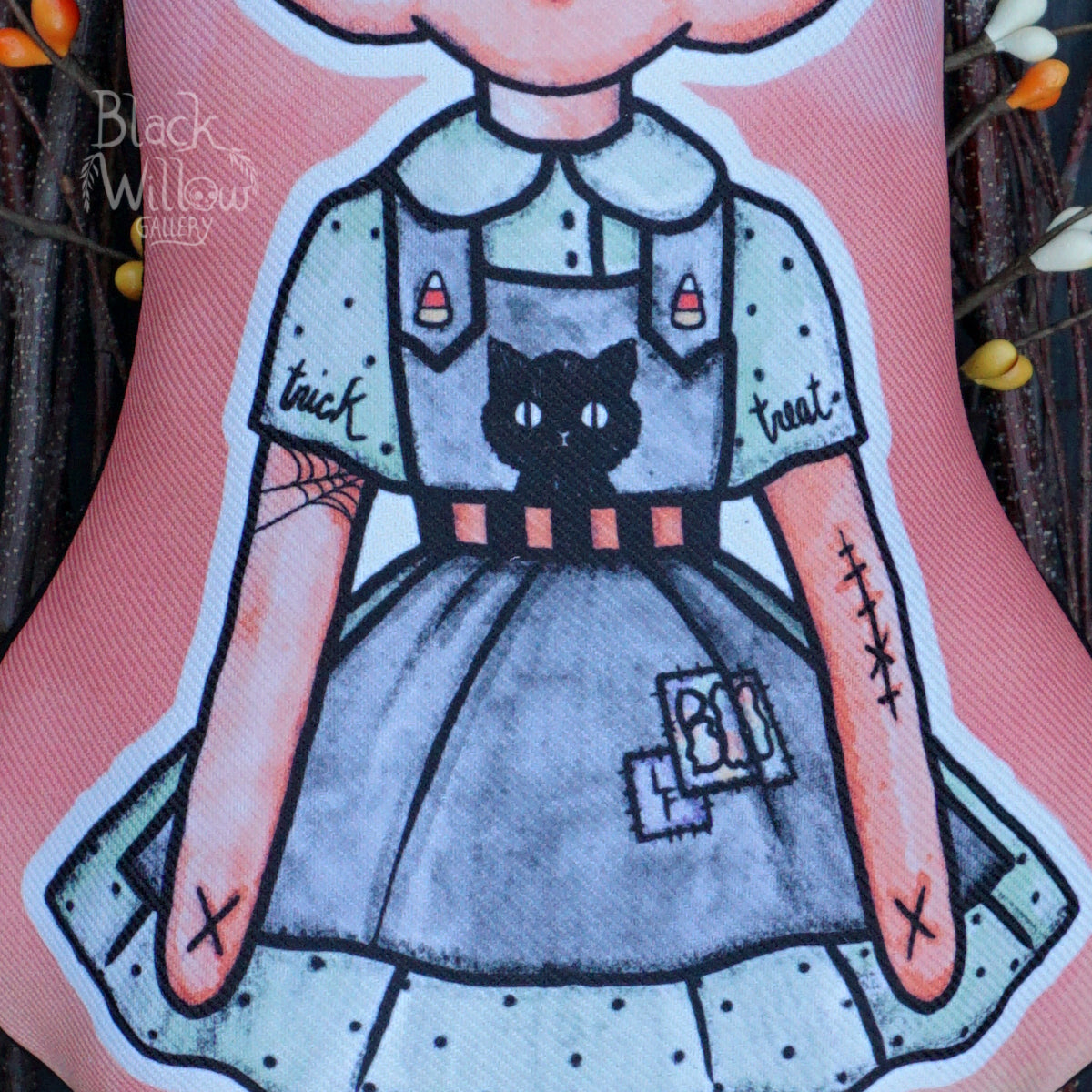 Candy Corn Art Doll Pillow