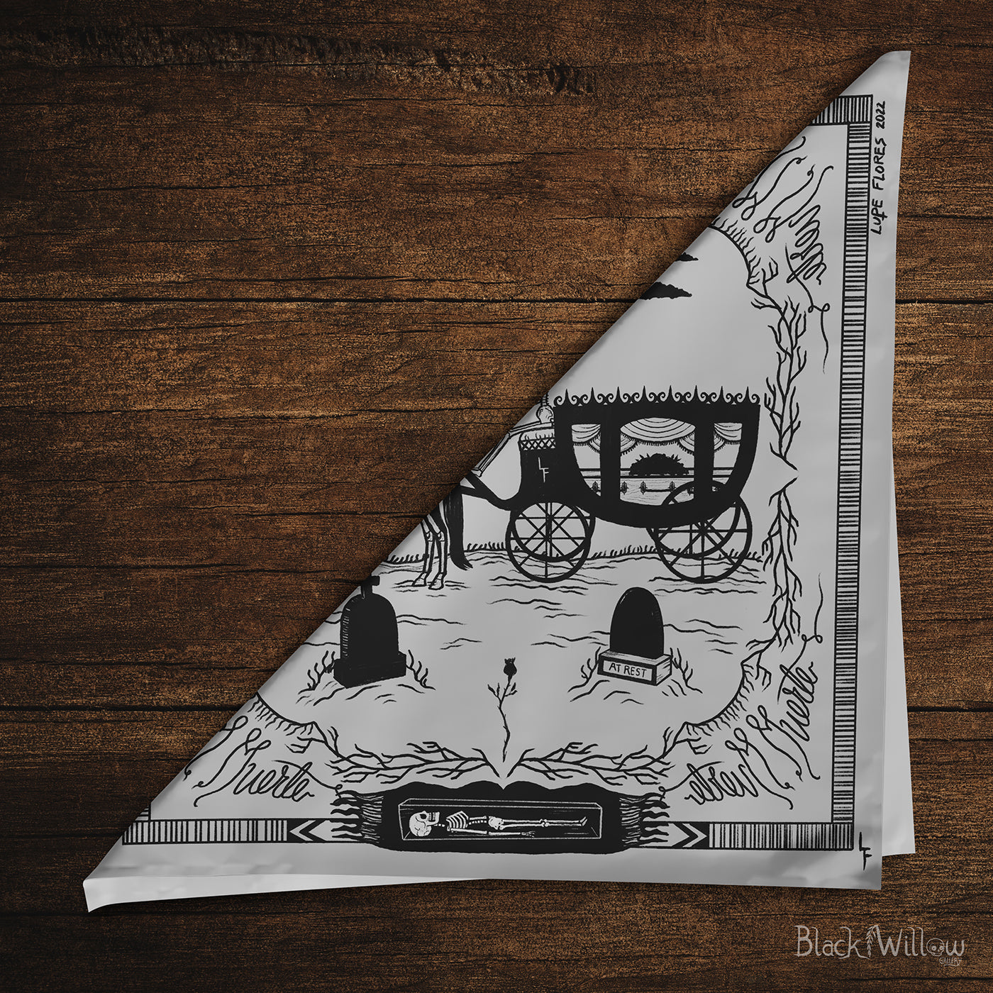 Funeral Carriage Bandana Cotton Sateen