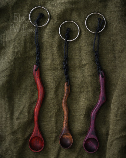 Twisted Spoon Keychain — Hand-Crafted Wood, One of a Kind