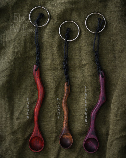 Twisted Spoon Keychain — Hand-Crafted Wood, One of a Kind