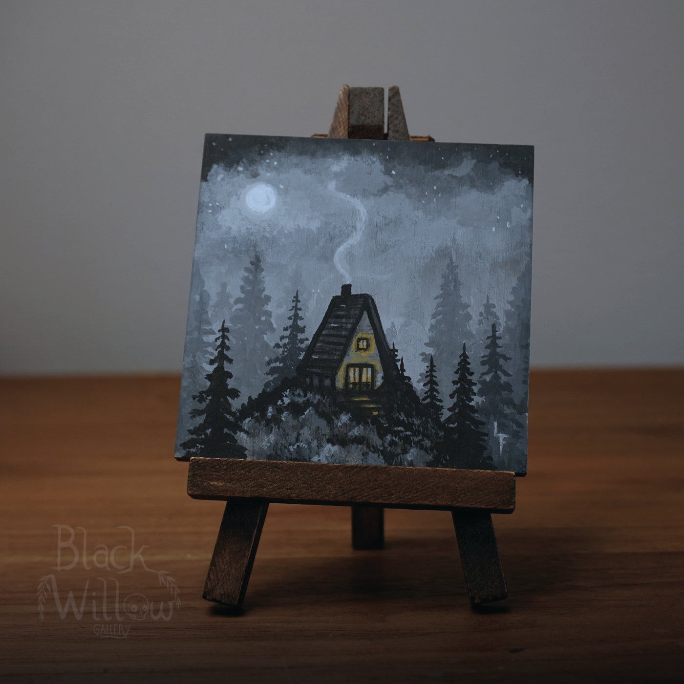 Moonlit Hollow — Original Miniature Painting