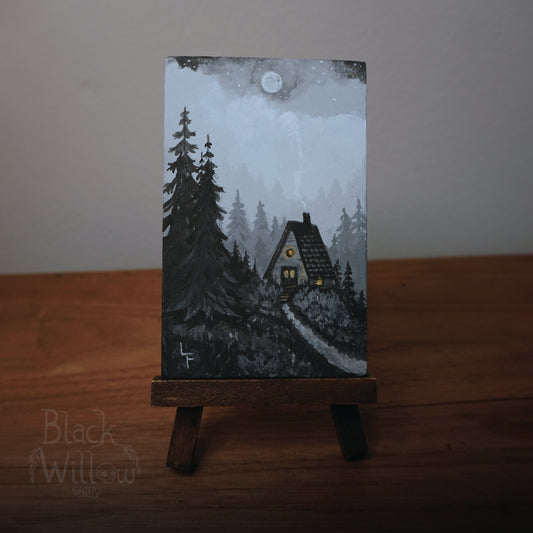 Perched Above — Original Miniature Painting
