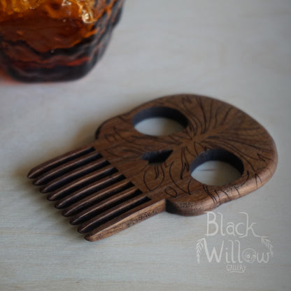 Skull Wooden Comb