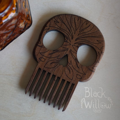 Skull Wooden Comb