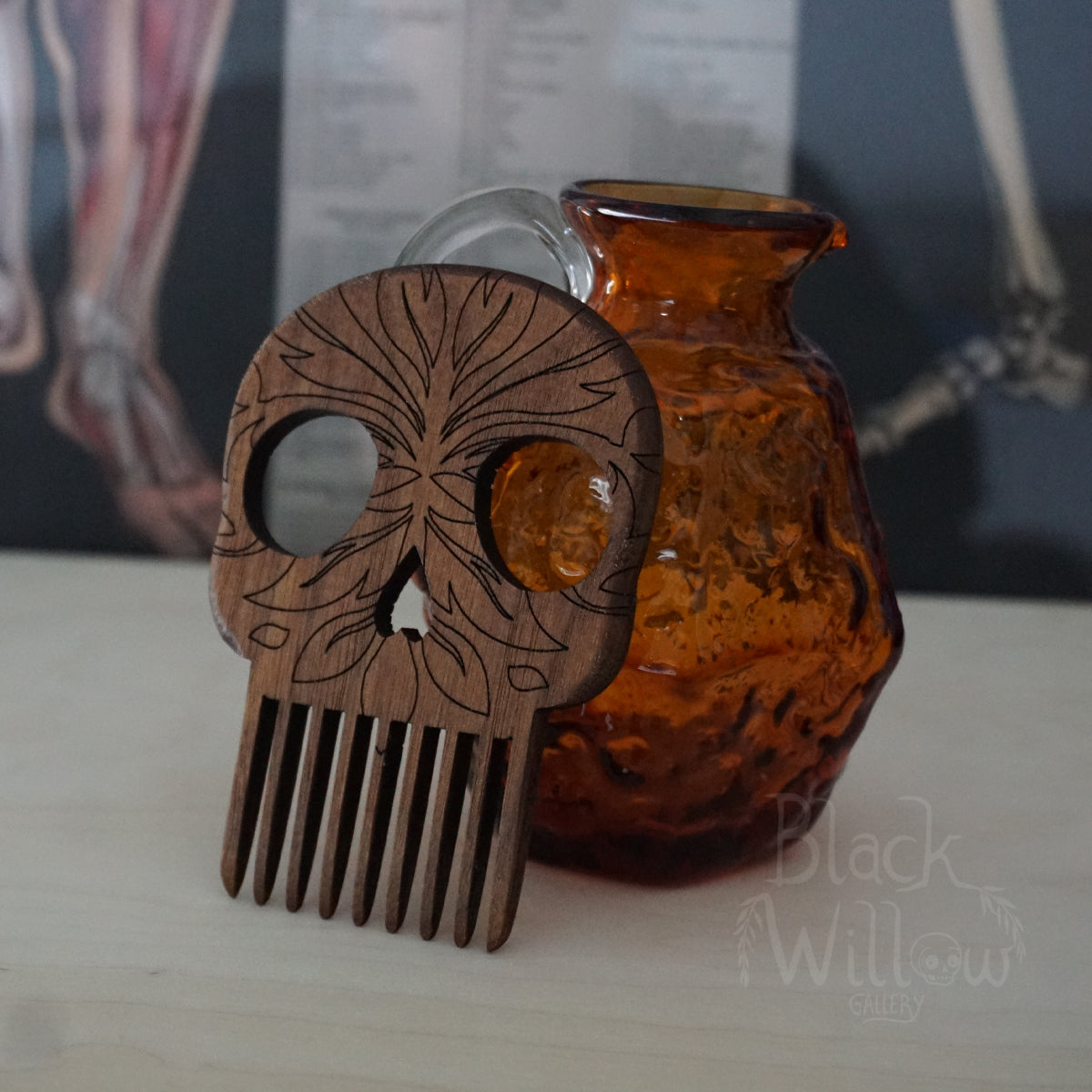 Skull Wooden Comb