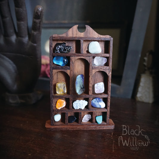 Miniature Trinket Shelf With Gemstone & Crystal Collection