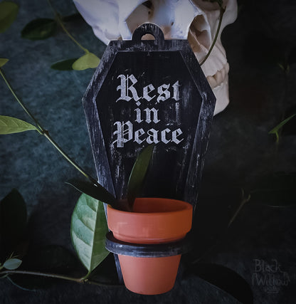 coffin plant pot Rest in Peace Mini Coffin Planter – Black Willow Gallery