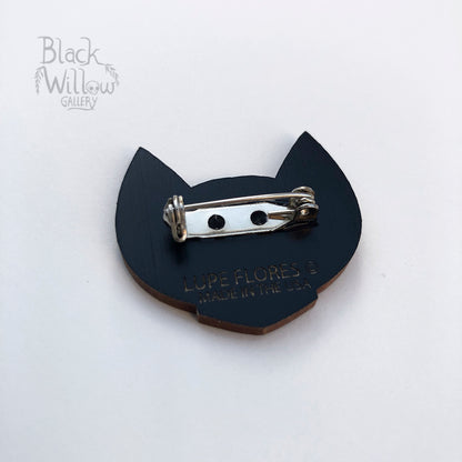 Screaming Bat Wooden Pin