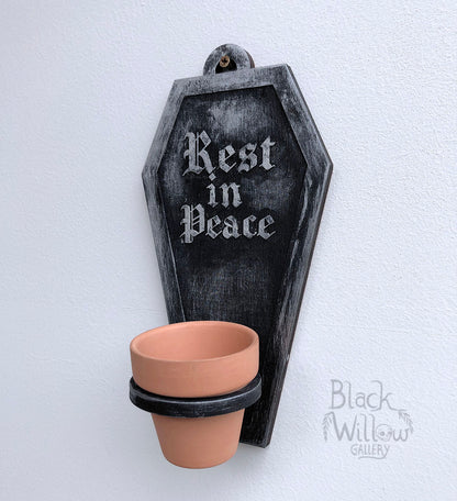 plant coffin plant pot Rest in Peace Mini Coffin Planter – Black Willow Gallery