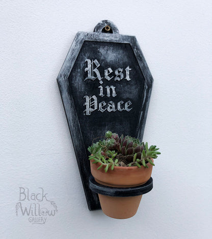 coffin plant pot Rest in Peace Mini Coffin Planter – Black Willow Gallery